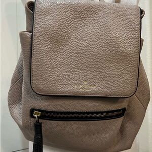 Like New Kate Spade Pebbled Leather Backpack in Taupe